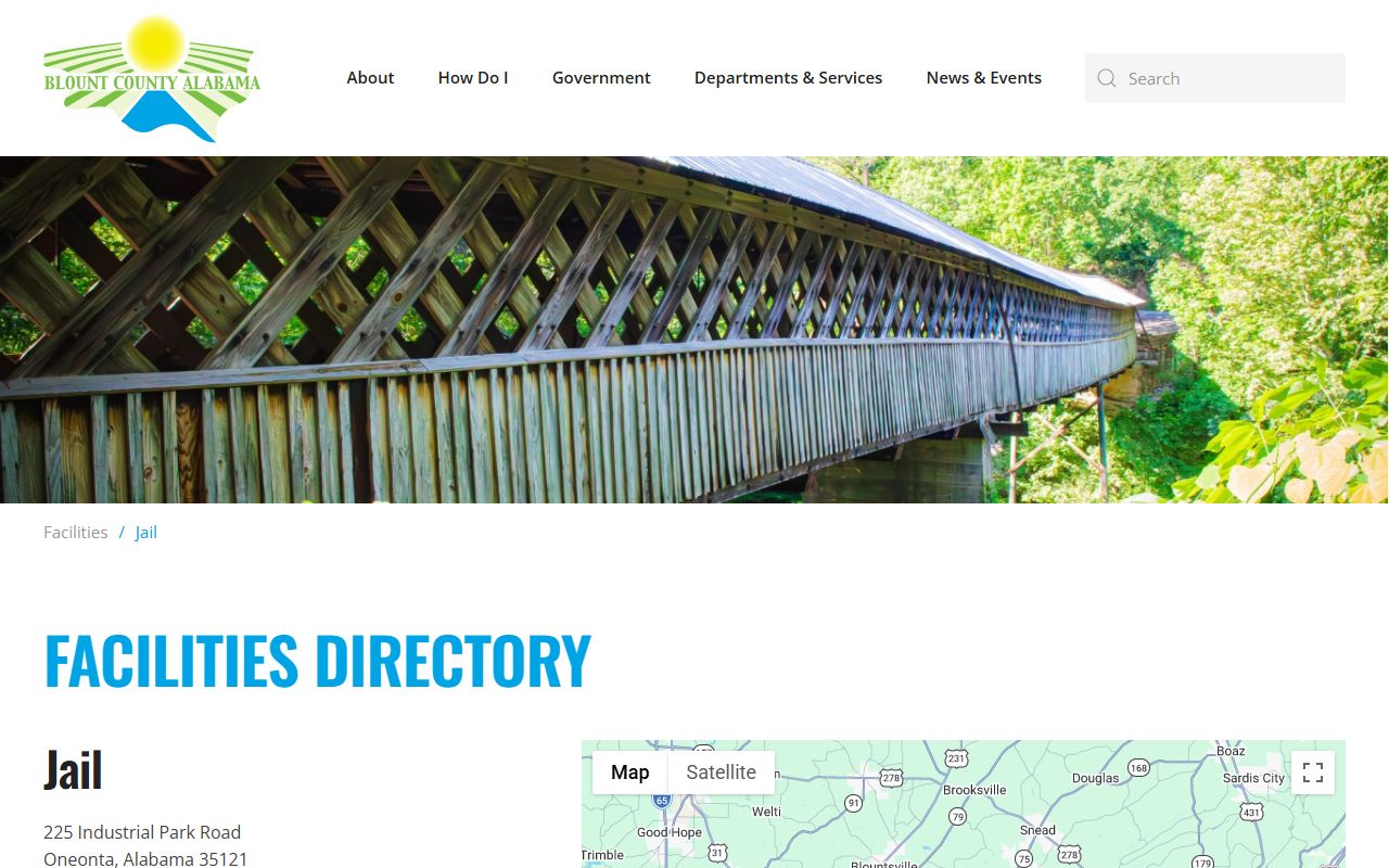 Blount County facility directory entry for the county jail